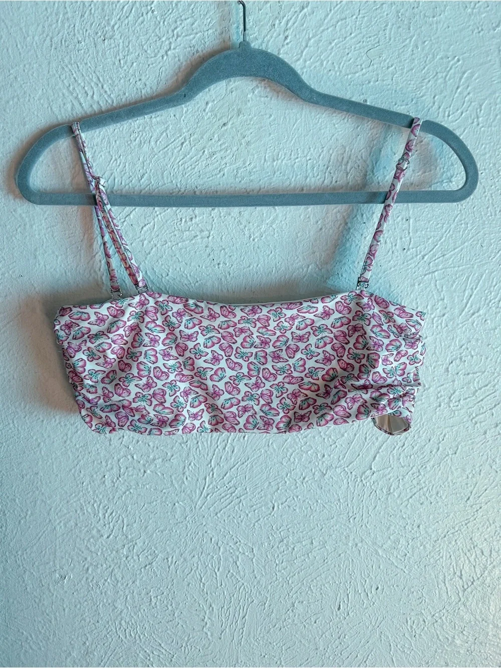 Frankie’s Bikini Carrie Bandeau Top Taylor Bottom Papillon Butterfly Pink Large